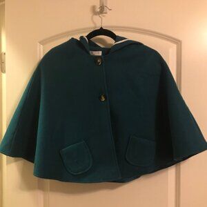 Girls Size 9/10 Wool Blend Poncho/Cape with Hood